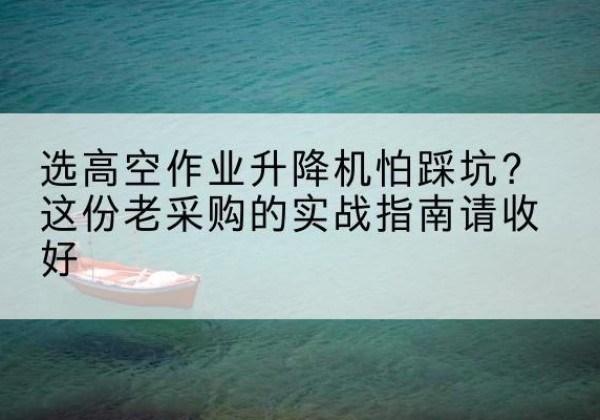 阜南高空作业升降机厂家推荐-选高空作业升降机怕踩坑？这份老采购的实战指南请收好